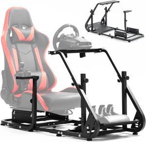 Minneer Gaming Simulator Cockpit Frame Fits All Logitech G923 G29 G920 Thrustmaster Wheels Racing Wheel Stand Compatible with Xbox One PS4 PC Not Included Steering Wheel Pedal handbrake and seat