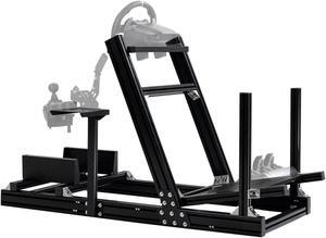 Minneer Aluminum Profile Racing Simultor Cockpit, Fit for Thrustmaster T818 T300 /Logitech//G920 G920 G29/Fanantec/Moza,Race steering wheel Frame,without Seat,Wheel & Pedals