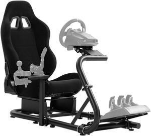 Minneer Racing Simulator Cockpit Universal Steering Wheel Stand with Seat suitable for Logitech G25 G27 G29 G920 G923 Thrustmaster T300 Fanatec Wheel&Pedal not Include