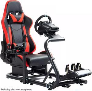 Minneer Racing Sim Simulator Cockpit with Professional Esports Red Seat fit for Thrustmaster T300RS TX Fanatec Logitech G25 G27 G29 G920 G923, Wheel Shifter Pedals NOT Included