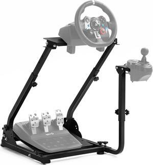 Minneer Racing Wheel Stand Fit for Logitech G920 G29 G923 Thrustmaster T300,Adjustable Shifter Mount Foldable Steering Wheel Stand Gaming Simulator Mount For present, Wheel Pedal Not Include
