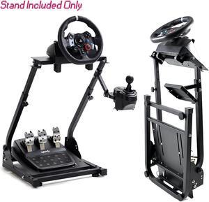 Minneer Steering Wheel Stand 34'' Height Adjustable for Support The Installation of Handbrake for Logitech G25 G27 G29 Thrustmaster Gaming Wheel Stand Wheel and Pedals Not Included
