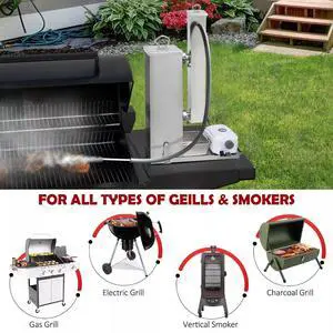 Minneer Cold Smoke Generator, 16 Hours Continuous Smoke, Stainless Steel Pellet Smoker Tube, Portable Electric Smoke Maker Outdoor Smoker Accessories for Meat Vegetables