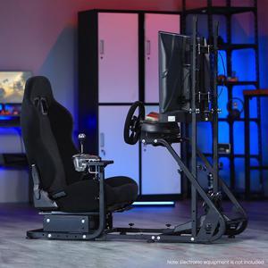 Minneer Racing Simulator Cockpit Racing Wheel Stand with Racing Seat Display Bracket fit Logitech G25 G27 G29 G920 G923 Thrustmaster Fanatec, Steering Wheel Stand NO Wheel Pedals