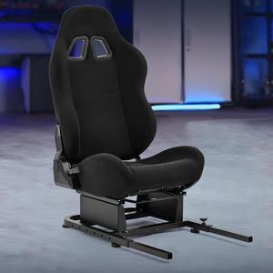 Minneer Racing Game Simulator Cockpit Seat for Steering Wheel Stands to Expand into Racing Simulator Cockpit with Black Double Locking Slides Cloth Breathable Gaming Seat(Reinforce)