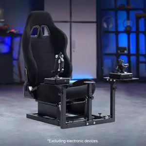 Minneer Racing Flight Simulator Cockpit with Black Seat Compatible for Thrustmaster A10C Hotas Warthog Adjustable Throttle,Joystick,Keyboard NOT Included