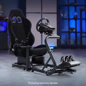 Minneer Racing Simulator Cockpit Universal Steering Wheel Stand with Seat suitable for Logitech G25 G27 G29 G920 G923 Thrustmaster T300 Fanatec Wheel&Pedal not Include