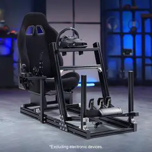 Minneer Racing Simulator Cockpit Professional with Race Seat fit Logitech G29 G920 Thrustmaster T300 Fanatec CSL-DD, Aluminum,Steering Wheel Bracket NO Display Bracket Steering Wheel Pedal Shifter