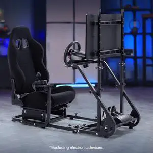 Minneer Racing Simulator Cockpit Racing Wheel Stand with Racing Seat Display Bracket fit Logitech G25 G27 G29 G920 G923 Thrustmaster Fanatec, Steering Wheel Stand NO Wheel Pedals