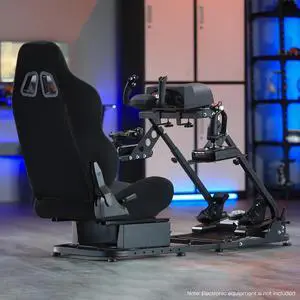 Minneer Flight Simulator Cockpit with Seat Compatible with Logitech G25 G27 G29 G920 G923/Thrustmaster HOTAS Warthog 248PS T248XBox T300RS Racing Wheel Stand