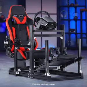 Minneer F1 Aluminum Racing Simulator Cockpit Stand with Ergonomic Seat Fit for Logitech/Thrustmaster/Fanatec G29 G920 G923 T80 T300,Adjustable Steering Wheel Stand,Not Included Wheel,Pedals & Shift