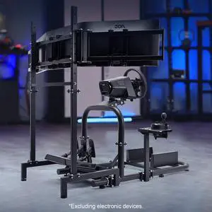 Minneer Racing Simulator Cockpit with Triple Monitor Stand  Fit for Logitech/Thrustmaster/Fanatec G29 G920 G923 T248 T300 CSL DD, Wheel Shifter Pedals NOT Included