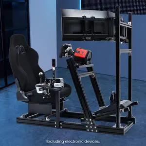 Minneer 8040 Aluminum Racing Simulator Cockpit with 3 Monitor Stand and Ergonomic Seat, Compatible with Logitech/Thrustmaster/Fanatec/Moza Wheels and Direct Drive Motors Minneer 8040 Aluminum Racing Simulator Cockpit with 3 Monitor Stand and Ergonomic Seat, Compatible with Logitech/Thrustmaster/Fanatec/Moza Wheels and Direct Drive Motors