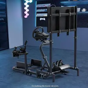 Minneer Racing Cockpit with TV Stand Fit for G923 G920 T500,FANTEC,T3PA/TGT Stable & Strong Steering Wheel Stand Wheel and Pedals Not Included Minneer Racing Cockpit with TV Stand Fit for G923 G920 T500,FANTEC,T3PA/TGT Stable & Strong Steering Wheel Stand Wheel and Pedals Not Included