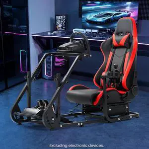 Minneer G29/G923/G27 Racing Simulator Cockpit with Racing Seat, Applicable to T248PS/ T248XBox /T300RS GT Racing Steering Wheel Frame Adjustable Height Wheel Pedals NOT Minneer G29/G923/G27 Racing Simulator Cockpit with Racing Seat, Applicable to T248PS/ T248XBox /T300RS GT Racing Steering Wheel Frame Adjustable Height Wheel Pedals NOT