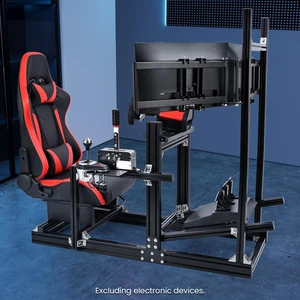 Minneer 8040 Aluminum Profile Racing Simulator Cockpit with Triple Monitor Mount and Red Seat,Fit for Logitech/Thrustmaster/Moza Direct Drive Steering Wheel , Universal Adjustable Multi Cockpit Minneer 8040 Aluminum Profile Racing Simulator Cockpit with Triple Monitor Mount and Red Seat,Fit for Logitech/Thrustmaster/Moza Direct Drive Steering Wheel , Universal Adjustable Multi Cockpit