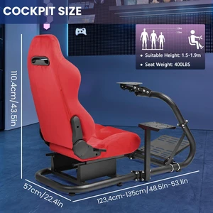 Minneer Stable Racing Simulator Cockpit with Red Suede Seat Fit for Logitech G29 G920, for Fanatec, Racing Wheel Stand, Wheel Pedal Handbrake Not Included Minneer Stable Racing Simulator Cockpit with Red Suede Seat Fit for Logitech G29 G920, for Fanatec, Racing Wheel Stand, Wheel Pedal Handbrake Not Included