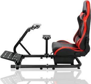 Minneer Racing Simulator Cockpit Universal Steering Wheel Stand with Seat suitable for Logitech G25 G27 G29 G920 G923 Thrustmaster T300 Fanatec WheelPedal not Include