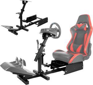 Minneer Racing Simulator Cockpit Steering Wheel Stand Fit for Logitech G25 G27 G29 G920 Height Adjustable Gaming  Gear Shifter Mount Wheel Shifter and Seat Not Included