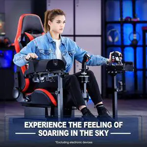 Minneer Flight Game Red Playseat Cockpit with Double Multiple Shift Lever Compatible with Logitech, Thrustmaster,Hotas Warthog, Flight Sim Stand, Throttle Joystick Keyboard Not Included