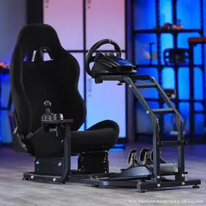 Minneer Extensible Ladder Type Driving Simulator Cockpit with Black Seat Fit for Logitech/Thrustmaster/Fanatec G29/G920/G923/T248/TX Racing Steering Wheel Stand