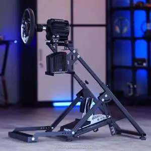 Minneer Racing Simulation Cockpit with Pulley Chair Fixing for Fanatec Thrustmaster Logitech G25 G27 G920 Gaming Racing Wheel Stand Shifter Wheel Pedals Not Included