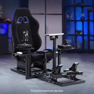 Minneer Universal Flight Simulation Cockpit with Racing Seat or Racing Wheel Stand Adjustable Compatible with Thrustmaster HOTAS Warthog,Logitech G29 G920  .Not Included Wheels,Pedals,Throttle.