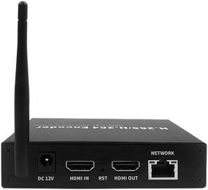 EXVIST H.265 1080P 60FPS WiFi HDMI Video Encoder w/HDMI I/O, Audio I/O, Supports HLS RTMP RTSP SRT UDP, Compatible with ONVIF/Hikvision, for IPTV Live Streaming to YouTube Facebook Vimeo etc.