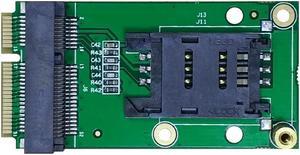 EXVIST 4G LTE Industrial Mini PCIe to Mini PCIe Adapter W/SIM Card Slot(Flip) for WWAN/LTE 3G/4G Module Applicable for M2M & IoT Applications Like Raspberry Pi Industrial Router Video Surveillance