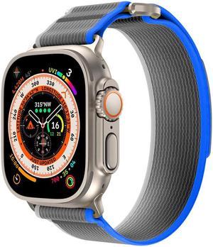 Wsirak Smart Straps Trail Loop For Apple Watch Band Ultra 49mm 45mm 44mm 42mm 41mm 40mm 38mm Adjustable Nylon Sport strap for iWatch Series 87654321SE 42  44  45  49 mm large BlueGrey