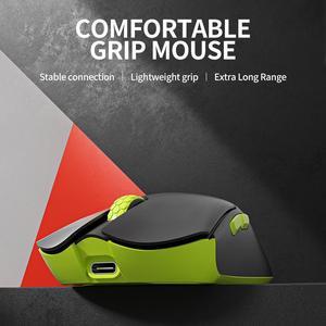 WSIRAK M6 PAW 3395 Gaming Mouse Wired Inalambrico 2.4G BT Wireless RGB Ultra Light Rechargeable Ergonomic Mini Mouse for Computer Green