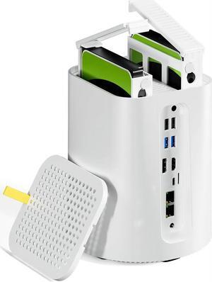 WSIRAK AOOSTAR R7 2 Bay 40T NAS Storage AMD Ryzen 7 5825U Mini PC(8C/16T; up to 4.5GHz)with W11 PRO DDR4 RAM 2* M.2 NVME