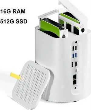 WSIRAK AOOSTAR R7 2 Bay 40T NAS Storage AMD Ryzen 7 5825U Mini PC(8C/16T; up to 4.5GHz)with W11 PRO DDR4 RAM 2* M.2 NVME 16G RAN / 512G SSD