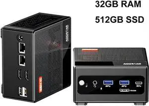 WSIRAK AOOSTAR GEM10 AMD Ryzen 7 6800H Mini PC with WIN 11 PRO/ 3* NVME/Oculink/2*2.5G LAN 32G RAM / 512G SSD
