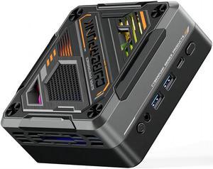 WSIRAK AOOSTAR GOD57 Cyber AMD Ryzen 7 5700U RGB Mini PC with 8C/16T.up to 4.3GHz)with Windows 11 PRO DDR4 16GB/32GB + 512GB/1T NVME SSD