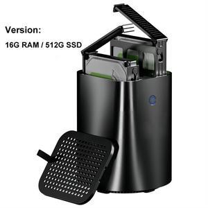 Wsirak AOOSTAR R7 2 Bay 40T NAS Storage AMD Ryzen 7 5825U Mini PC(8C/16T; up to 4.5GHz)-Black 16GB RAM / 512GB SSD