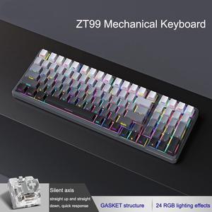 WSIRAK ZT99 PRO RGB Backlight 90% 99 Keys Wireless Triple Mode BT5.0/2.4G/USB-C Hot Swappable Mechanical Keyboard Wired/2.4G/Bluetooth Gaming Keybaord