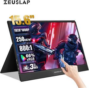 ZEUSLAP Z15ST 15.6Inch Touchscreen Portable Monitor, 1920x1080 60hz Full HD IPS Screen Computer Gaming Monitor with HDMI-compatible +USB-C Ports for Laptop, Switch, Xbox, PS4, Smartphone ect.