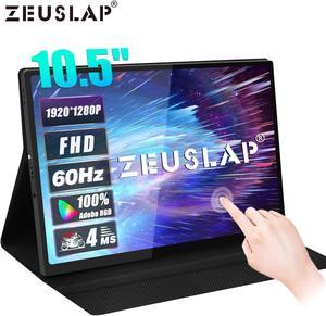 ZEUSLAP Z10T 10.5 Inch Touchscreen Portable Monitor, 1280P FHD 100% sRGB IPS Screen Display Portable Sub Monitor for Office, School, Travel laptop mini pc computer Switch PS4 PS5 Raspberry Pi