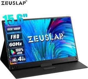 ZEUSLAP P15A 15.6 Inch Portable Monitor(60Hz), 1920x1080 Full HD IPS Portable Screen with HDMI-compatible + USB-C Ports for Laptop, MacBook Pro, PC, Switch, Xbox, PS4, Smartphone