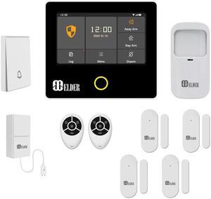 Elder Alarm System Wireless Smart Security 10-Piece Kit DIY, WiFi & 4G Touch Panel, Doorbell, Leakage Door Motion Alarm Sensors, Smart Home Alarm System & Business Security