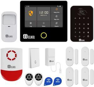 Elder Alarm System Wireless Smart Security 14-Piece Kit DIY WiFi & 4G, Keypad, Outdoor Siren, Doorbell, Leakage, Motion Sensors, Smart Home Alarm System & Business Security