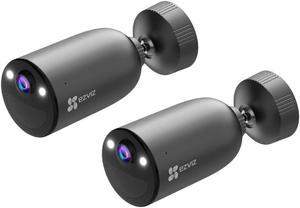Ezviz Wireless Battery Camera 2K WiFi Spotlight Active Defense 2pcs, Wire-Free Smart Home AI Human Detection & DIY Security Kit, Color Night Vision & Two-Way Audio