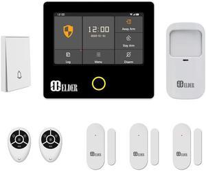 Alarm System Wireless Smart Security 8-Piece Kit DIY, WiFi & 4G Touch Panel, Doorbell, Motion & Door Alarm Sensors Security, Smart Home Alarm System & Business Security