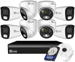 [2024 New] Elder 4K Security Camera System 8MP, 8Ch PoE NVR 8-Camera Surveillance Kit Outdoor 3TB HDD Audio, Wired Home Security Camera System DIY, Hunter-LE Series