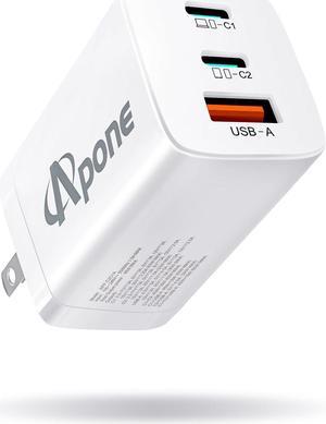 Apone USB C Charger, 65W PPS 3-Port Fast Compact Foldable Wall Charger for MacBook Pro/Air, iPad Pro, iPhone 13/Pro/12/12pro/11, Galaxy S20/S10, Dell XPS 13, Note 20/10+