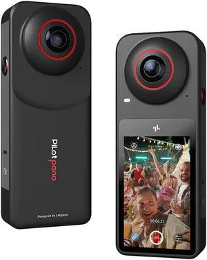 PilotPano 360 Action Camera Waterproof with 5.7K 360 Active HDR Video,3.1" Touchscreen,CMOS sensors,Support 4K, 60FPS,for AI Editing, Live Streaming, HDR,Webcam,PilotSteady