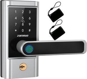 Fingerprint Smart Lock Door Handle, hornbill 6-in-1 Keyless Entry Keypad  Digital Door Lock, Smart Locks for Front Door, Smart Lock Deadbolt with  Lever, Reversible Handle Passcodes Free App IC Cards : 