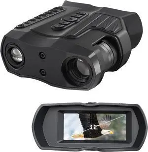 HISION Night Vision Goggles, 4K Binoculars with Camera for Day Night Thermal Wildlife Hunting & Shooting Military Tactical Infrared Scope 4000mAh 80X Magnification (Optical 10X & Digital 8X)