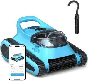 Pool Vacuum for Inground Pools: Cordless Robot Robotic Pool Cleaners with Hook 180W Suction Auto Vacuums Wall Climbing Waterline Scrubbing Cleaning 150 Mins Long Battery Up to 2,000 sq.ft Pool Vacuum for Inground Pools: Cordless Robot Robotic Pool Cleaners with Hook 180W Suction Auto Vacuums Wall Climbing Waterline Scrubbing Cleaning 150 Mins Long Battery Up to 2,000 sq.ft